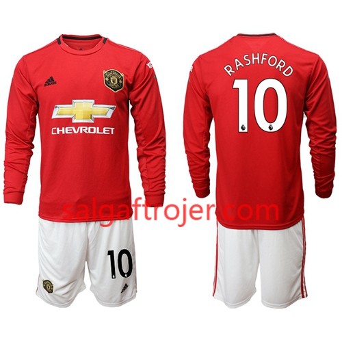 Manchester United Fodboldtrøjer Rashford 10 Børn Hjemmebanesæt 2019/20 Langærmet Manchester United Fodboldtrøjer Rashford 10 Børn Hjemmebanesæt 2019/20 Langærmet